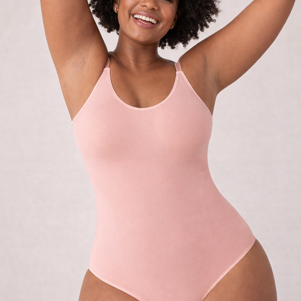 Scoop Neck Bodysuit Seamless Shapewear with 360° Tummy Control