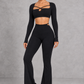 Sculp Cut-Out Crop Top & Flare Pants Set – image 5