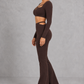 Sculp Cut-Out Crop Top & Flare Pants Set – image 3