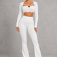 Sculp Cut-Out Crop Top & Flare Pants Set – image 6