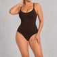 Sculp seamless butt lift shapewear bodysuit in Brown – front view