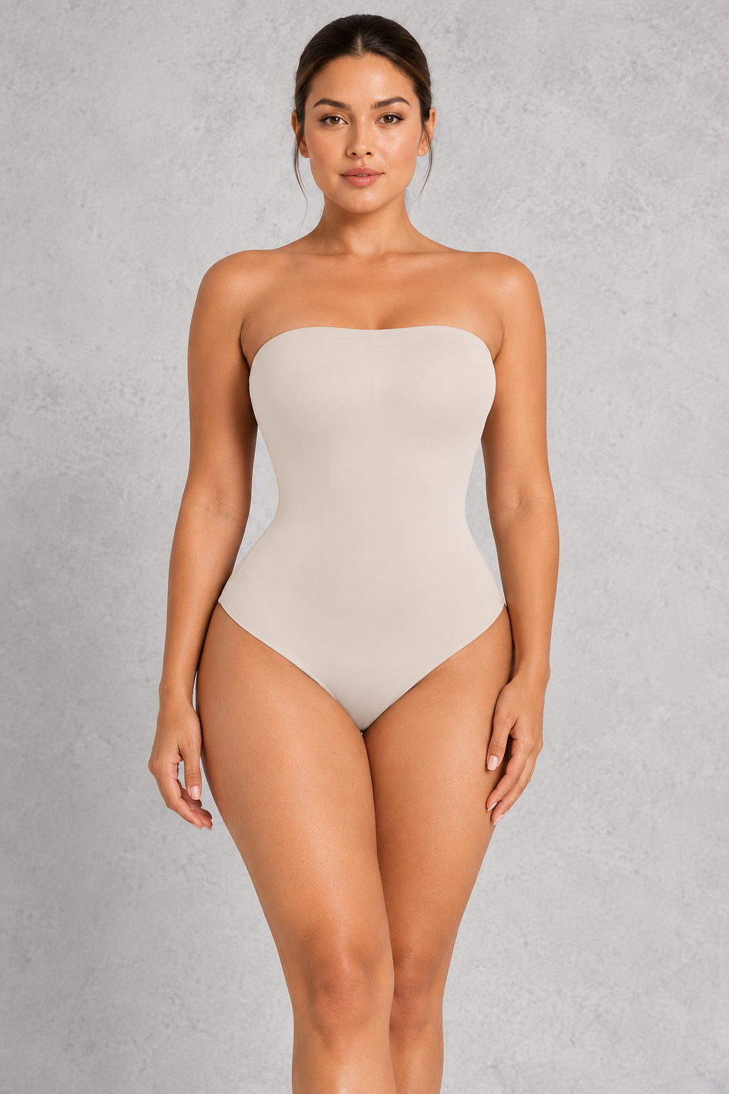 Sculp Strapless Bandeau Shaping Bodysuit in Ivory – front view