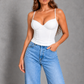 Sculp Corset Bustier Crop Top – White