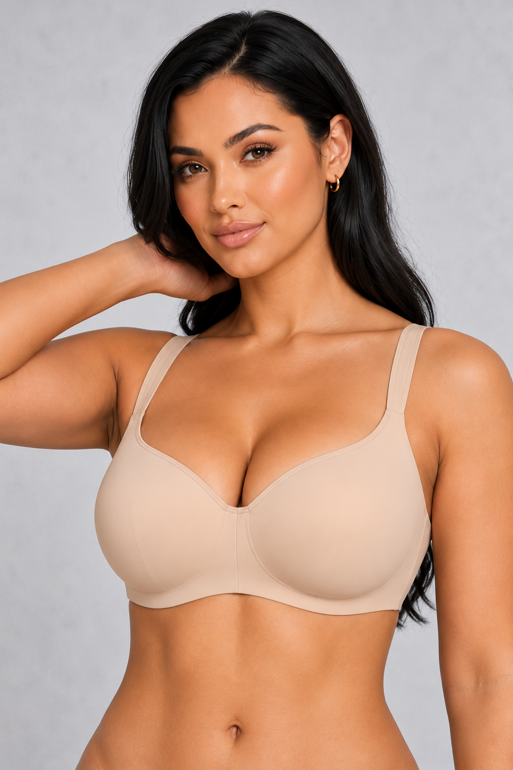 Sculp Plus Size Full Coverage T-Shirt Bra in Nude, front view