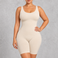 Sculp Colombian-inspired mid-thigh shaping bodysuit in Ivory – front view