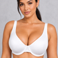 Sculp Unpadded Full Cup Bra in White, front view