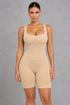 Sculp seamless full body shaper bodysuit in Nude – front view