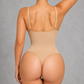 Sculp open bust thong shaping bodysuit in nude – back view
