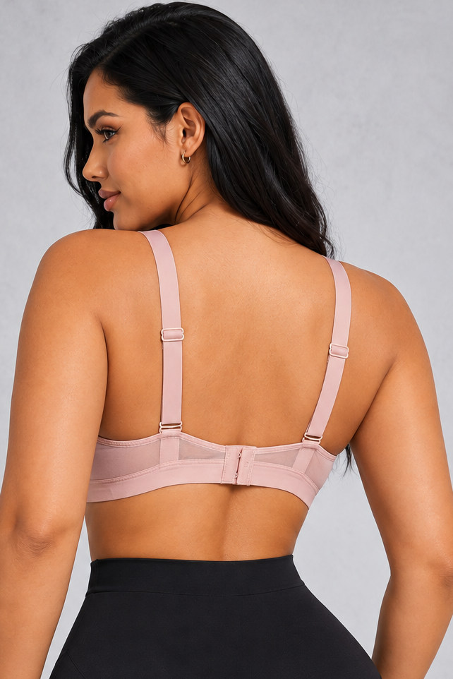 Sculp Seamless Push-Up T-Shirt Bra in Blush, back view