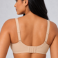 Sculp Plus Size Full Coverage T-Shirt Bra in Nude, back view with 3-hook closure