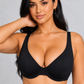 Sculp Unpadded Full Cup Bra in Black, front view