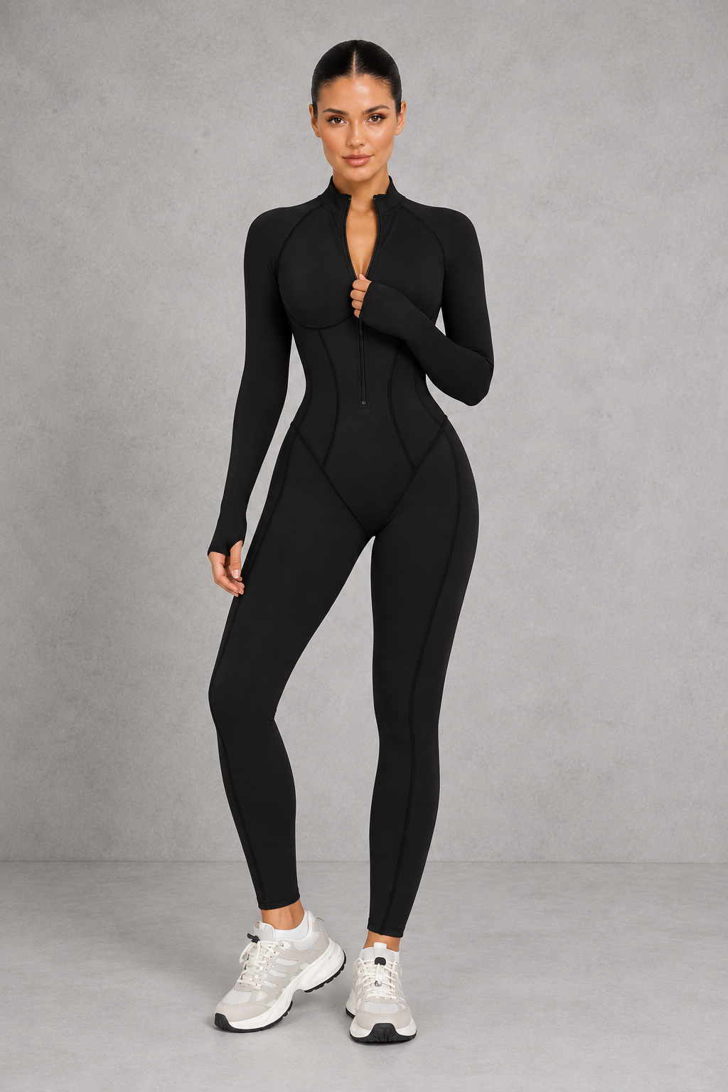 Sculp Long Sleeve Zip-Up Sculpting Jumpsuit – image 4