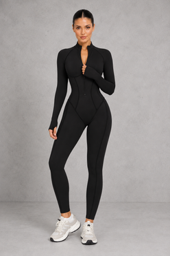 Sculp Long Sleeve Zip-Up Sculpting Jumpsuit – image 4