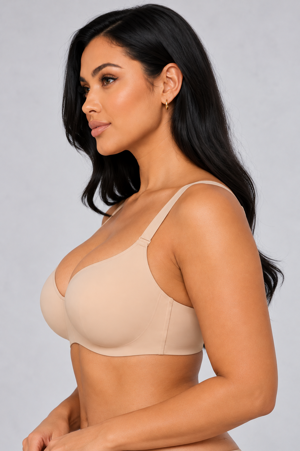 Sculp Plus Size Full Coverage T-Shirt Bra in Nude, side view
