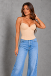 Sculp Corset Bustier Crop Top – Nude