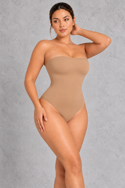 Sculp Strapless Bandeau Shaping Bodysuit in Nude – front view