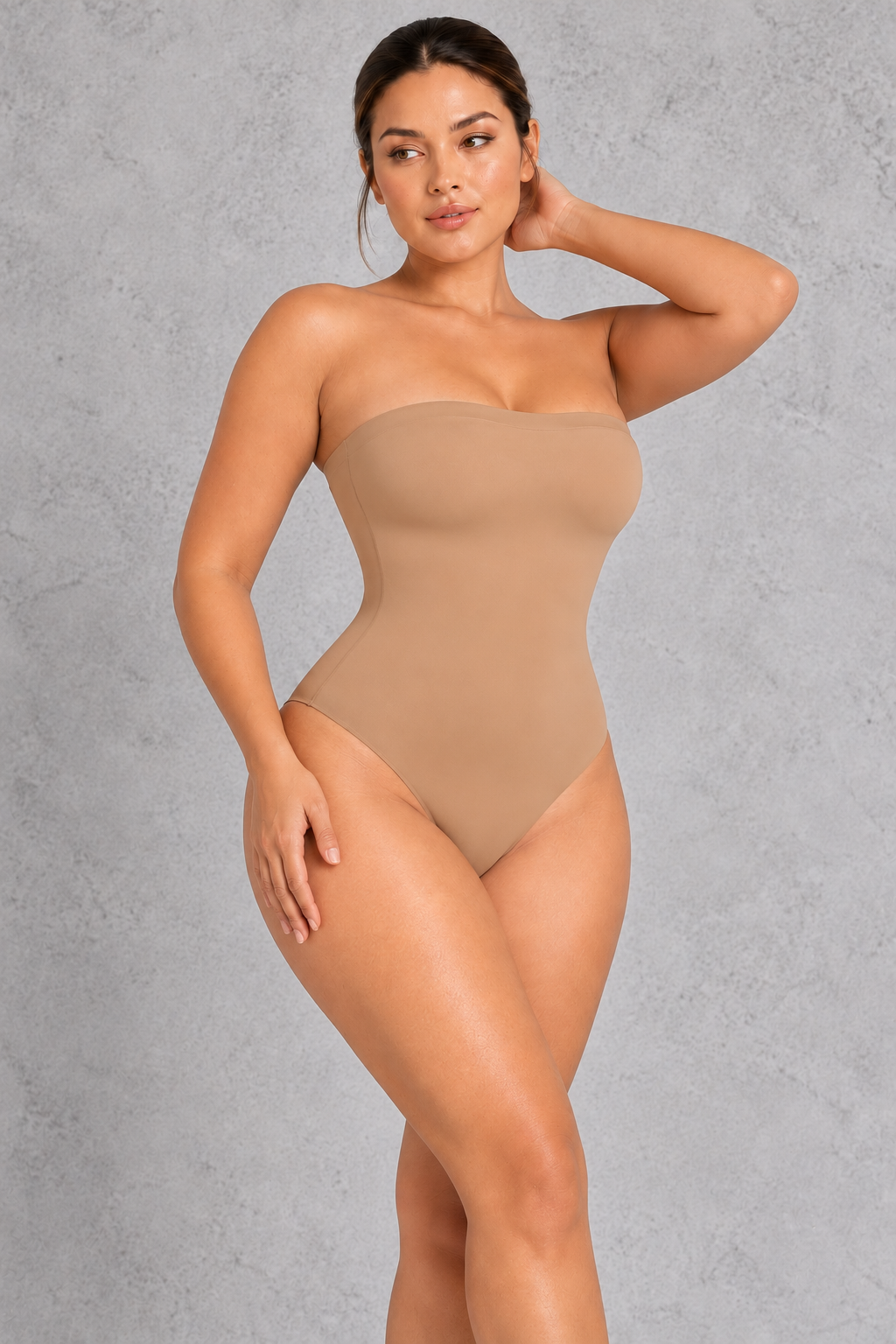 Sculp Strapless Bandeau Shaping Bodysuit in Nude – front view