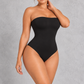 Sculp Strapless Bandeau Shaping Bodysuit in Black – front view