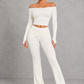 Sculp Off-Shoulder Crop Top & Crossover Flare Leggings Set – image 8