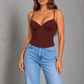 Sculp Corset Bustier Crop Top – Brown