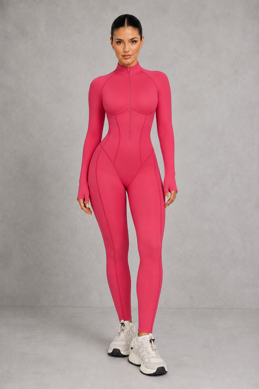 Sculp Long Sleeve Zip-Up Sculpting Jumpsuit – image 7