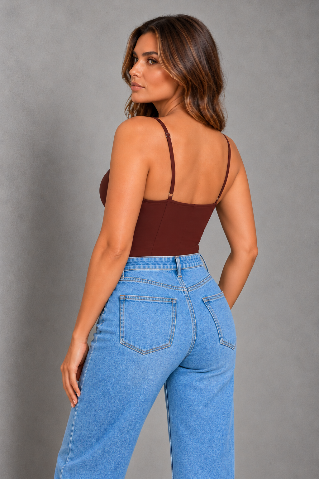 Sculp Corset Bustier Crop Top – Brown