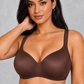 Sculp Plus Size Full Coverage T-Shirt Bra in Brown, front view