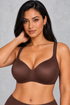 Sculp Plus Size Full Coverage T-Shirt Bra in Brown, front view