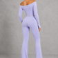 Sculp Off-Shoulder Crop Top & Crossover Flare Leggings Set – image 2