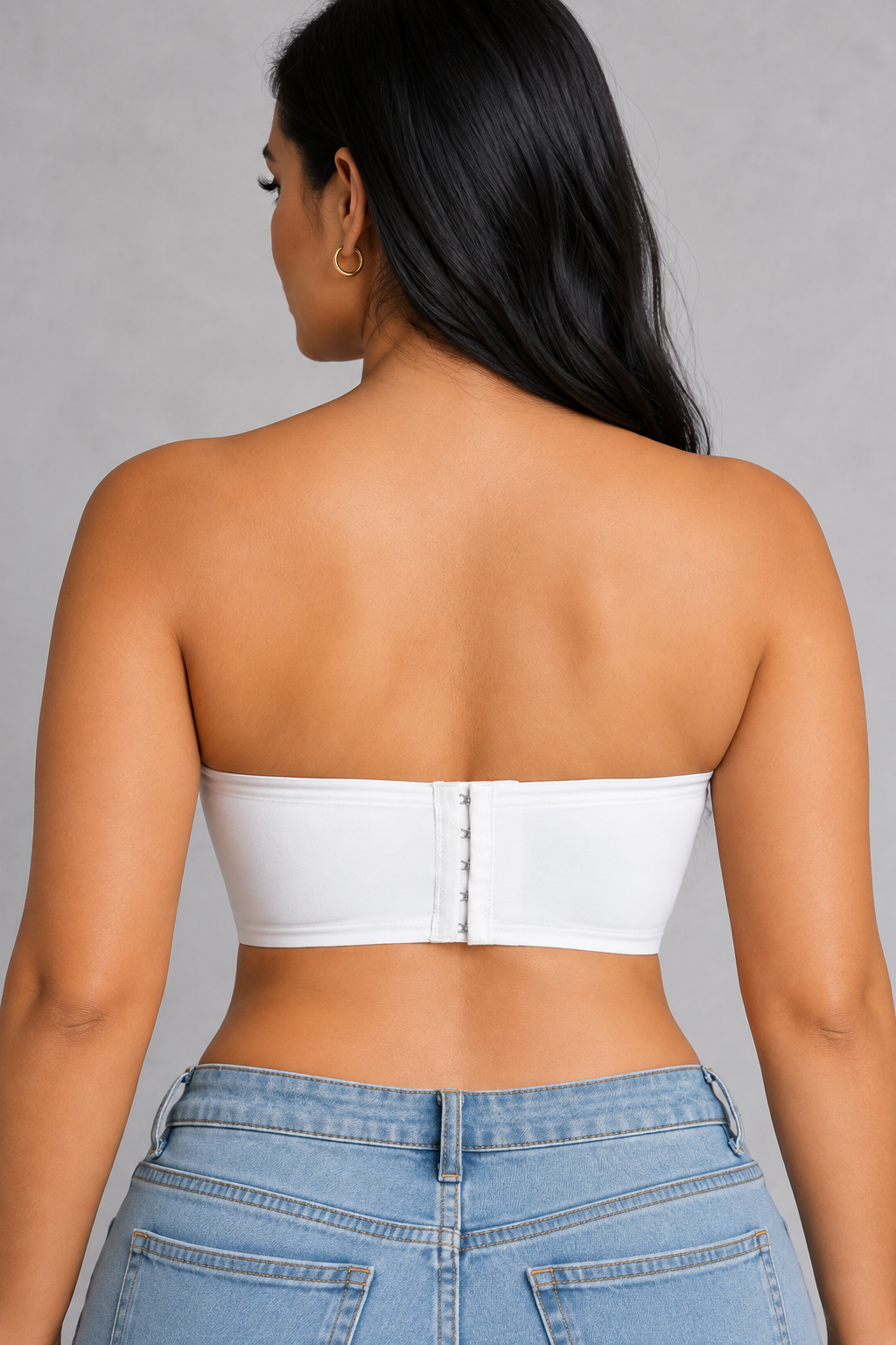 Sculp Moulded Strapless Bandeau Bra in White – back