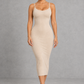 Sculp Tummy Control Shaping Dress in Nude – front view with U-neck