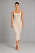 Sculp Tummy Control Shaping Dress in Nude – front view with U-neck