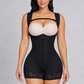 Sculp open bust steel-boned faja in black, worn with own bra