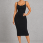 Sculp Tummy Control Shaping Dress in Black – front view with U-neck