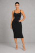 Sculp Tummy Control Shaping Dress in Black – front view with U-neck