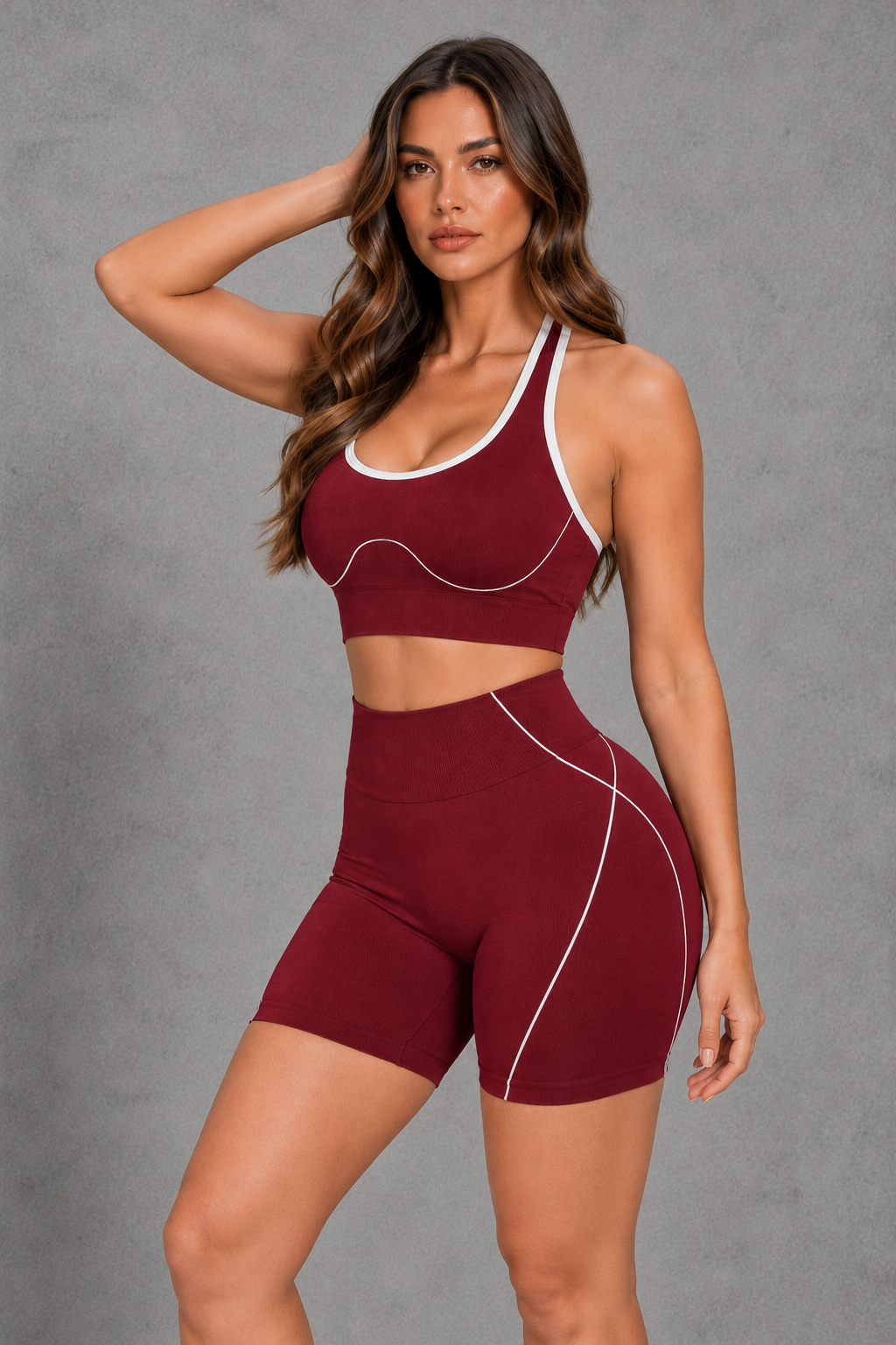 Sculp Halter Sports Bra & Bum Lift Shorts Set – image 4