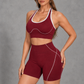 Sculp Halter Sports Bra & Bum Lift Shorts Set – front view