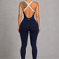Sculp Seamless Workout Yoga Jumpsuit - Cross Back One Piece Activewear