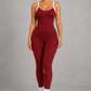 Sculp Seamless Workout Yoga Jumpsuit - Cross Back One Piece Activewear
