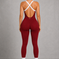 Sculp Seamless Workout Yoga Jumpsuit - Cross Back One Piece Activewear