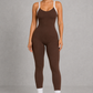 Sculp Seamless Workout Yoga Jumpsuit - Cross Back One Piece Activewear