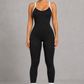 Sculp Seamless Workout Yoga Jumpsuit - Cross Back One Piece Activewear