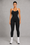 Sculp Seamless Workout Yoga Jumpsuit - Cross Back One Piece Activewear