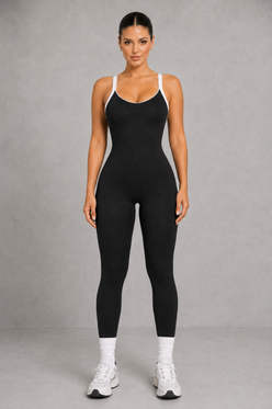 Sculp Seamless Workout Yoga Jumpsuit - Cross Back One Piece Activewear