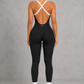 Sculp Seamless Workout Yoga Jumpsuit - Cross Back One Piece Activewear
