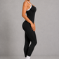 Sculp Seamless Workout Yoga Jumpsuit - Cross Back One Piece Activewear