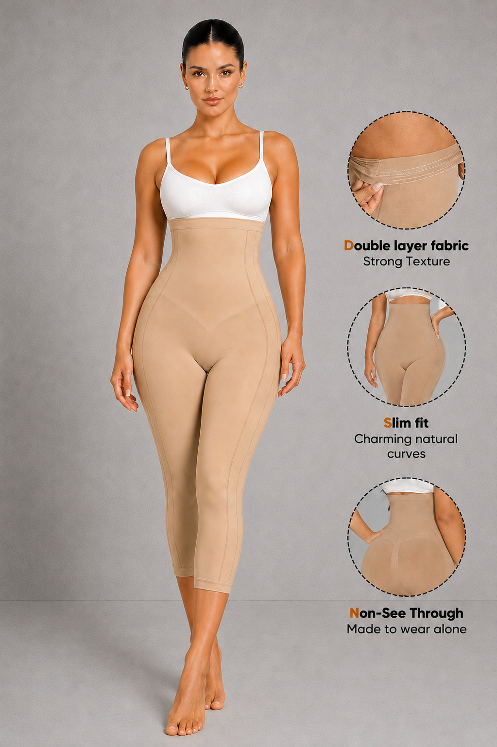 Sculp Capri High-Waisted Tummy Control 3/4 Shaping Leggings