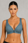 Sculp Front Fastening Lace Racerback Push Up Bra