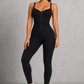 Sculp Workout Jumpsuit - Front Zip Tummy Control Gym Activewear