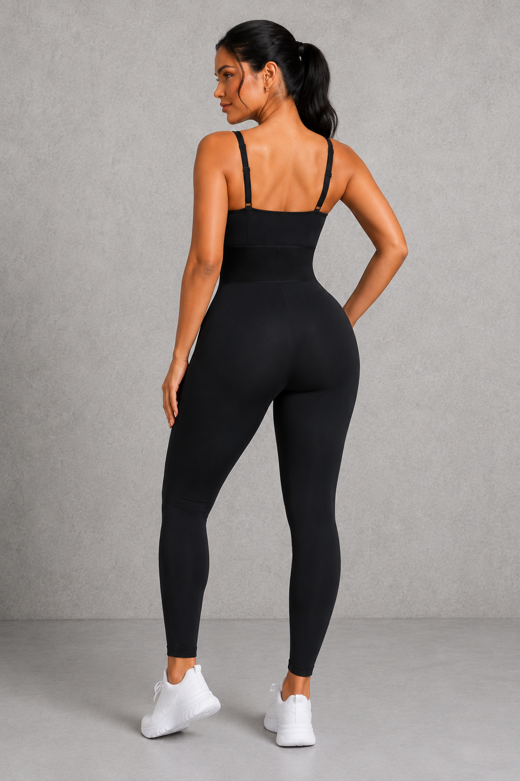 Sculp Workout Jumpsuit - Front Zip Tummy Control Gym Activewear